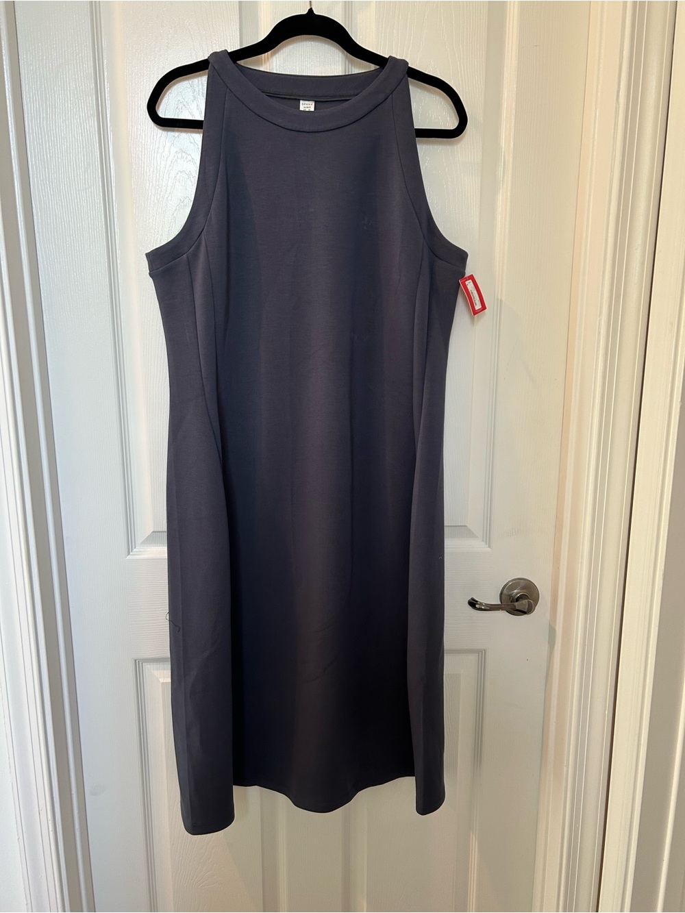 SPANX Sleeveless Midi Shift Dress in Charcoal